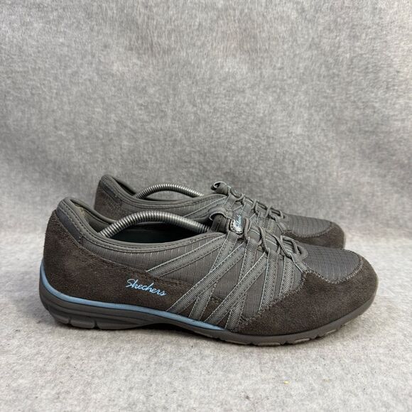 Skechers Shoes Womens Size 8 Relaxed Fit Memory Foam Slip On Grey Sneakers 22551 - Picture 4 of 10